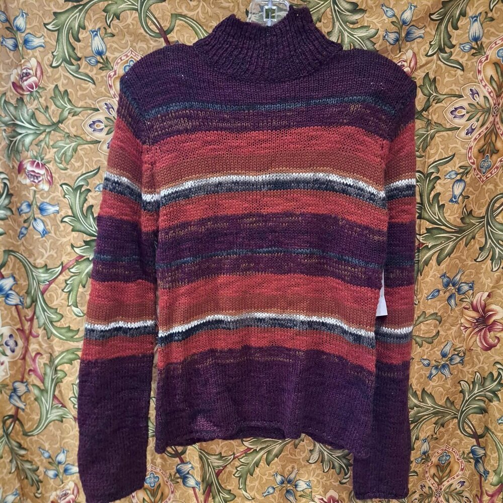 long sleeve wool / acrylic striped sweater NWT new with tag